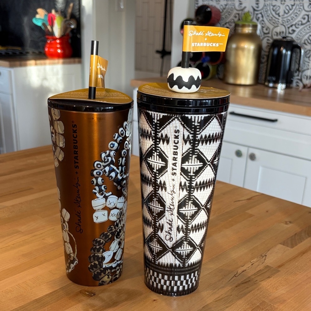 Starbucks Shade Alamo Black and Brown Tumbler Duo